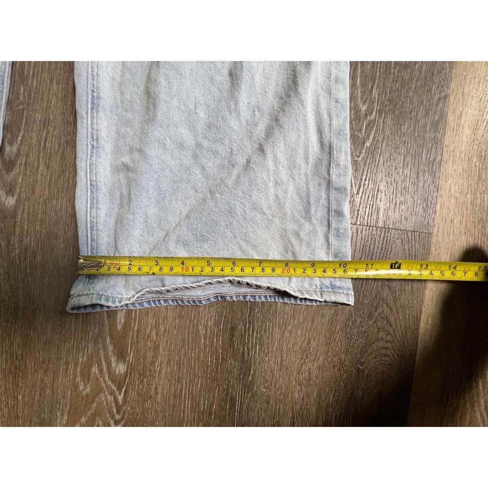 American Eagle Baggy Wide Leg Ankle Jeans Women 6 Short Light Wash Distressed - Picture 7 of 9